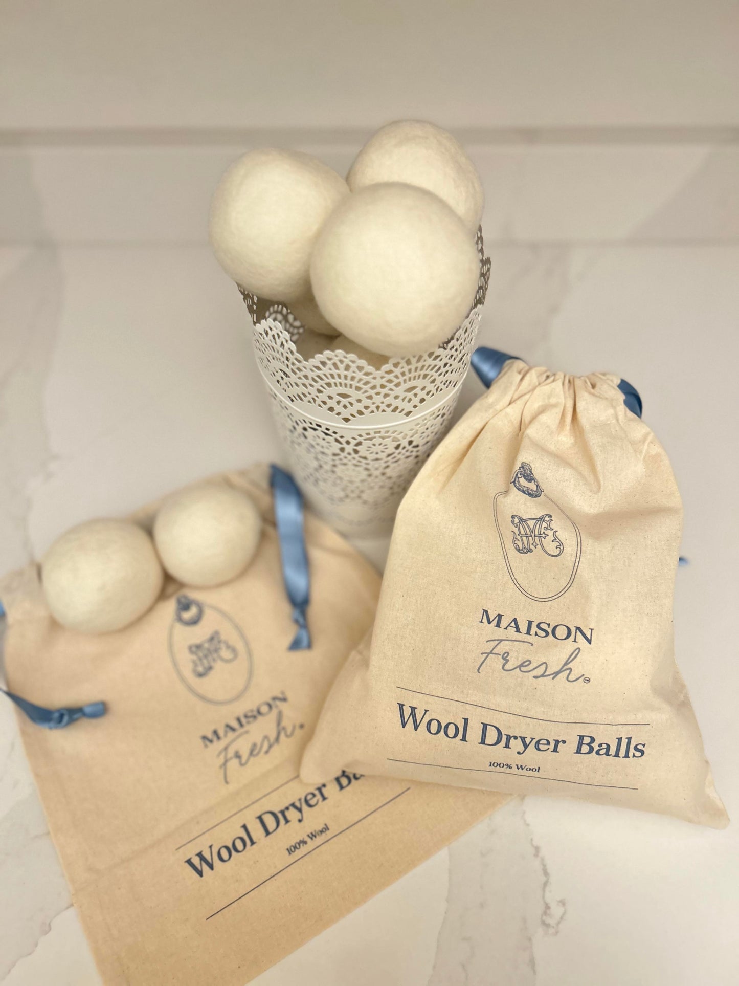 Natural Wool Dryer Ball Set